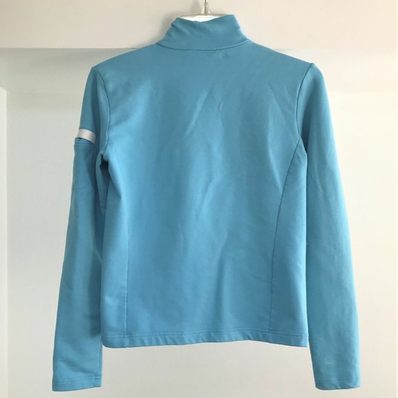 Ann Taylor LOFT Powder Blue Zipper Jacket, Size XS - Picture 3 of 10